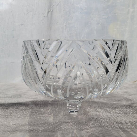 Vintage Crystal Footed Candy Dish Bowl 6" - Picture 1 of 10